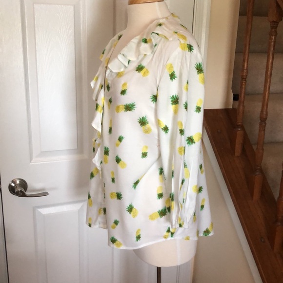Truly 4 you pineapple ruffle button down top - Picture 3 of 7
